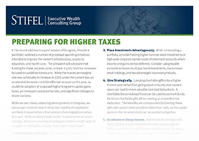 Preparing for Higher Taxes Article